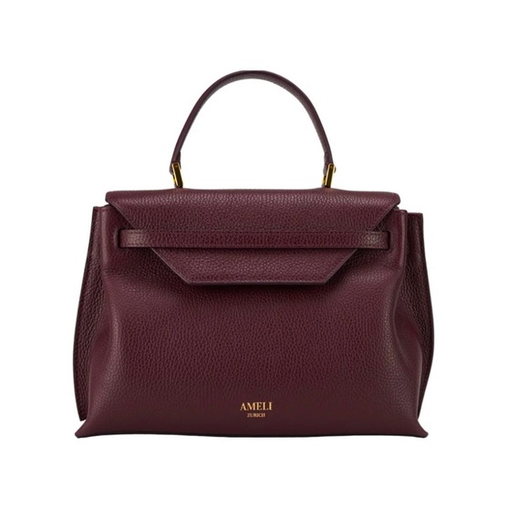 Ameli Zurich Viadukt Leather convertible backpack, crossbody bag- maroon red - Picture 3 of 9